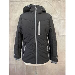 Swiss Alps Women's Full Zip Jacket Black Hooded Size S Small